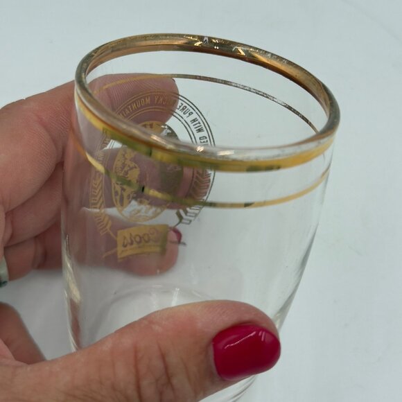 Vintage Coors Glass Tumbler Tasting Chaser or Shot Glass Gold Rim 3” Tall 80’s - Picture 7 of 8